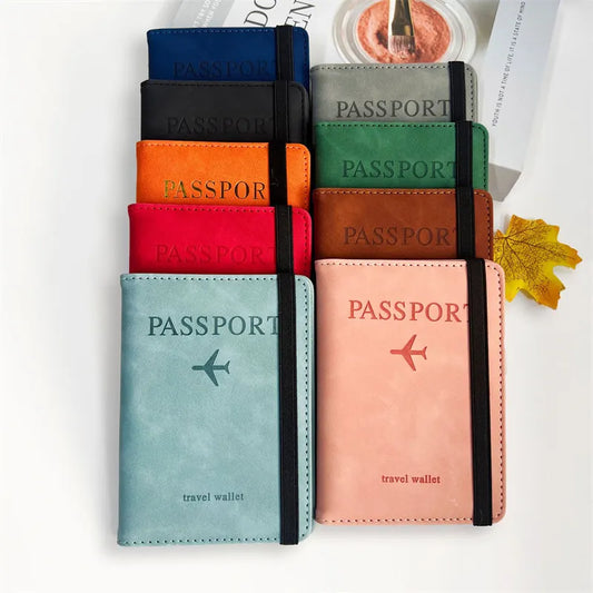 Vintage RFID Passport Wallet: Multi-Function PU Leather Travel Cover